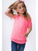 Bluza roz neon cu fundita DZ6021 - Magazin online - Boutique